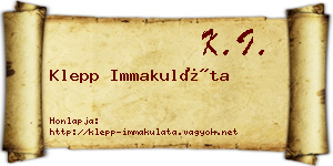 Klepp Immakuláta névjegykártya